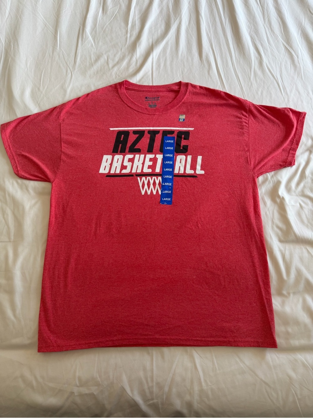 Champion AZTEC Basketball Graphic T-Shirt Men’s Large Red Tri Blend NWT
